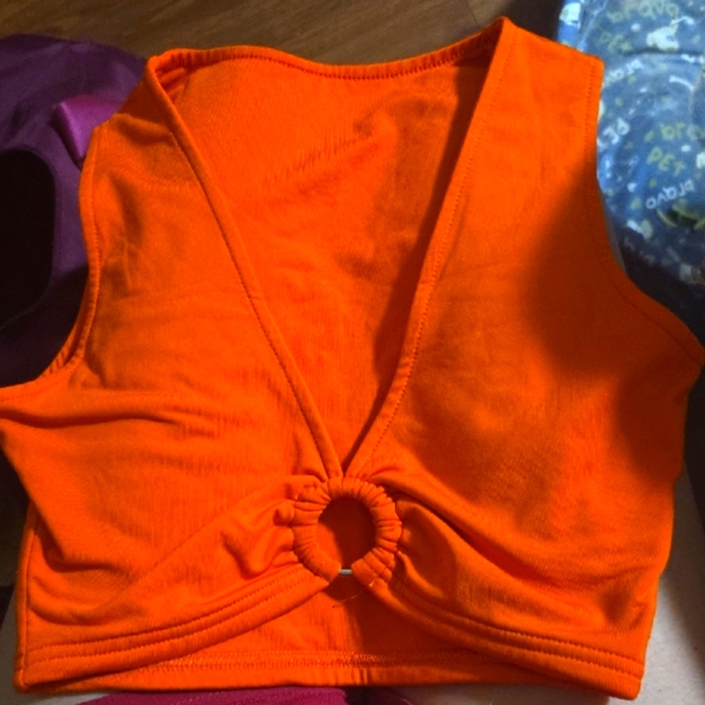 Orange Sleeveless Top